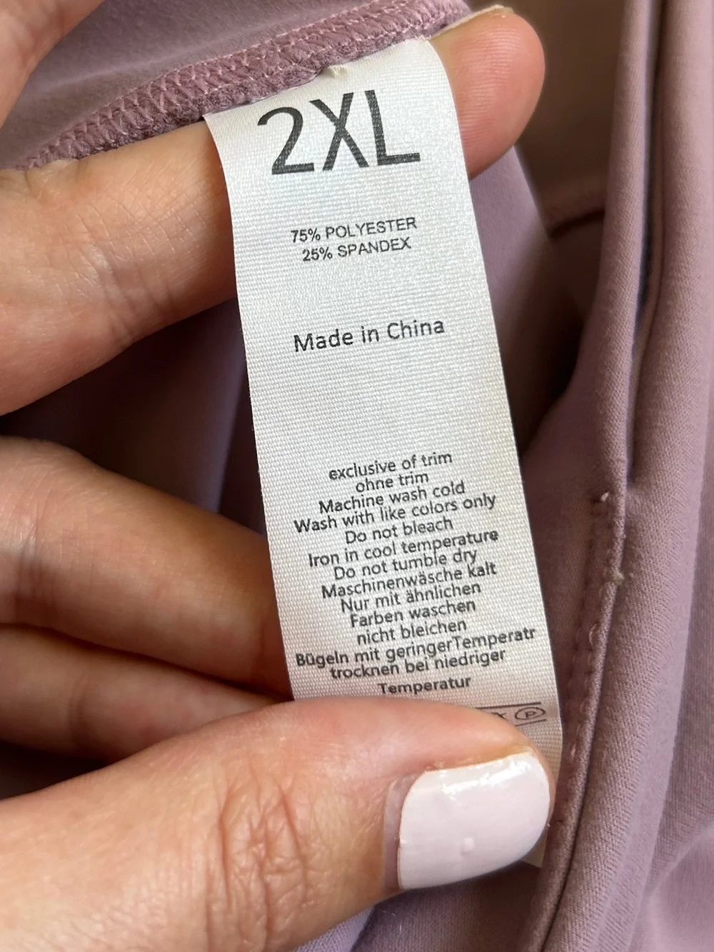 Women's Mauve High-Waist Active Leggings XXL Athleisure Stretch Work Out